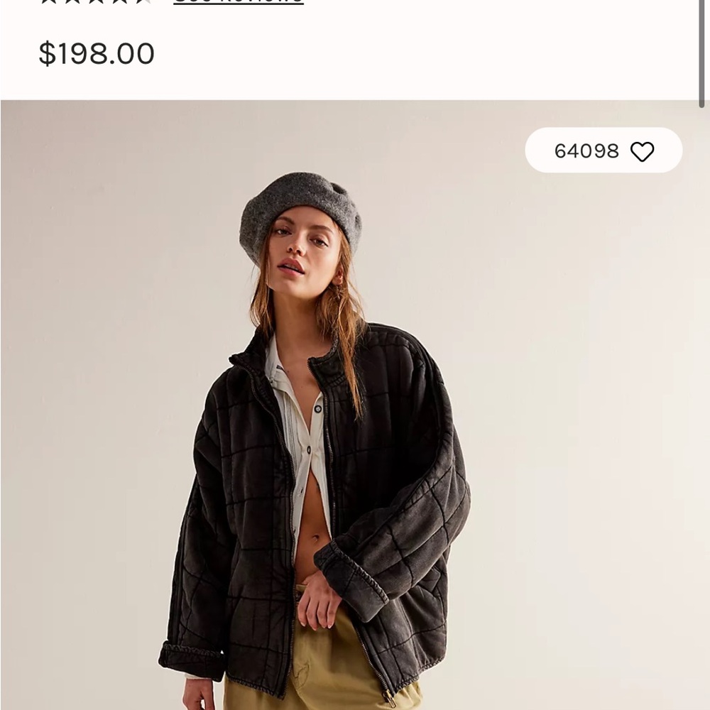 Free People Dolman Quilted Knit Jacket size Small